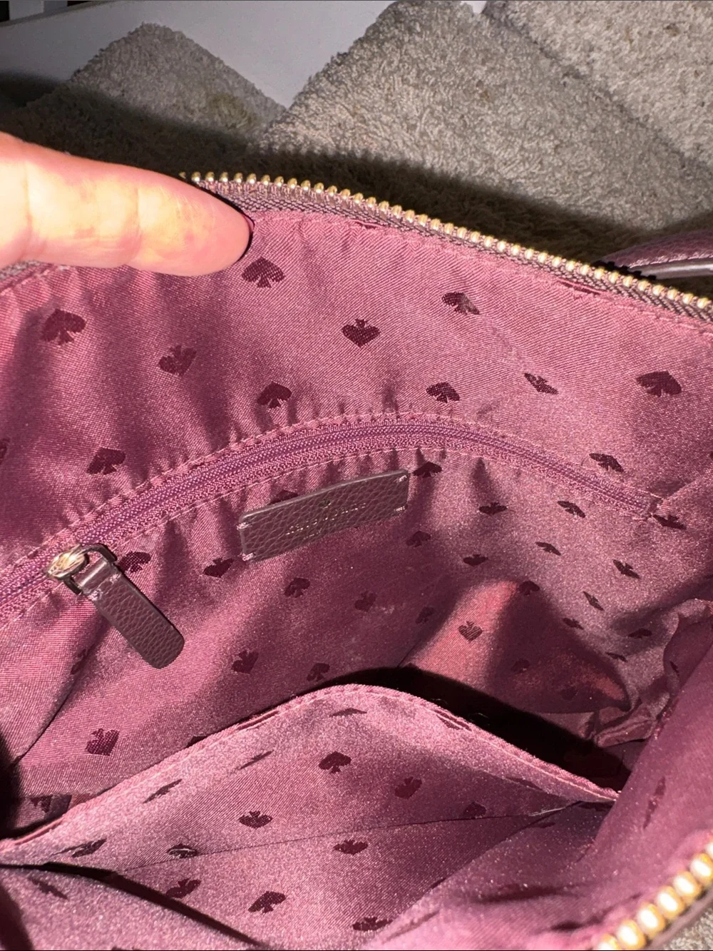 kate spade Pebbled Leather Crossbody in Deep Brown with Gold Hardware